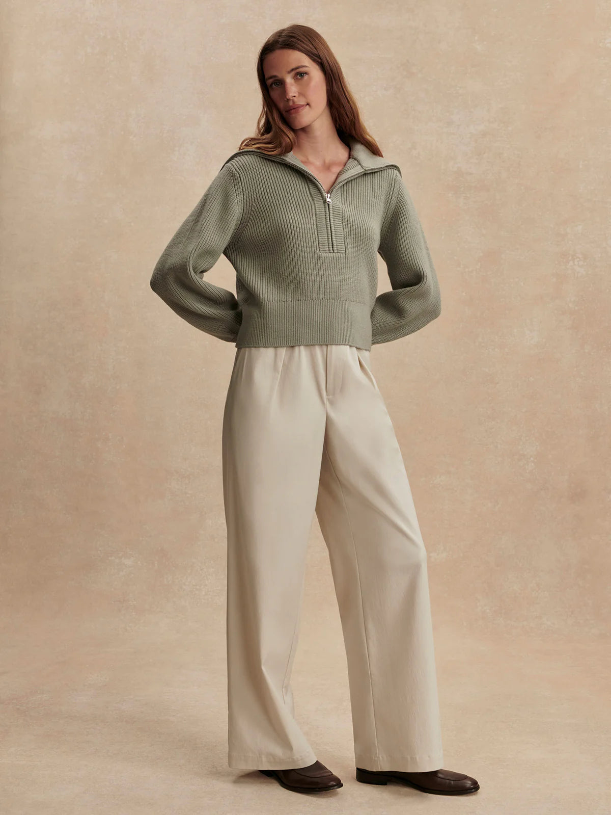 Maura Half-Zip Rib Knit