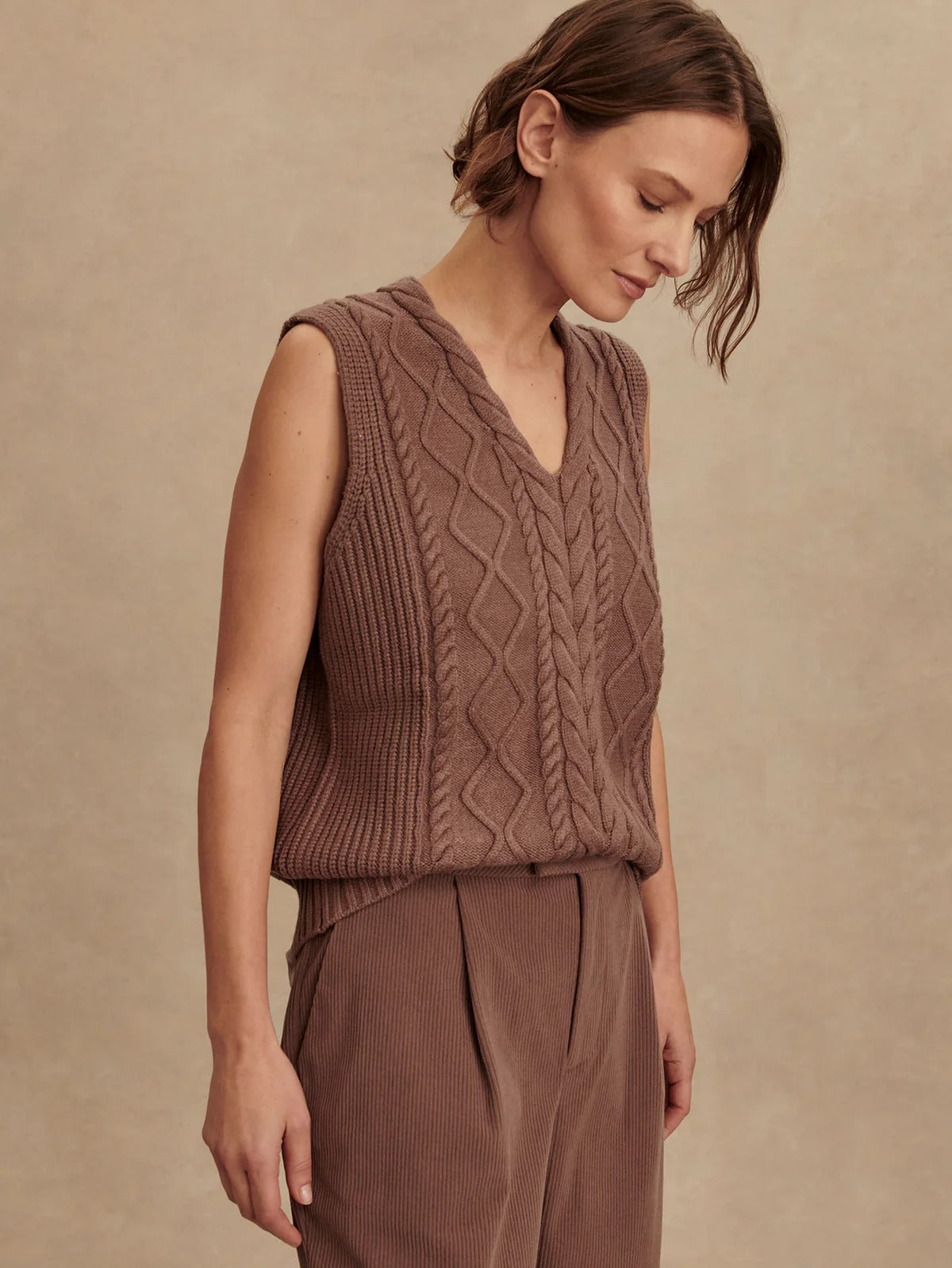Kay Cable Knit Vest