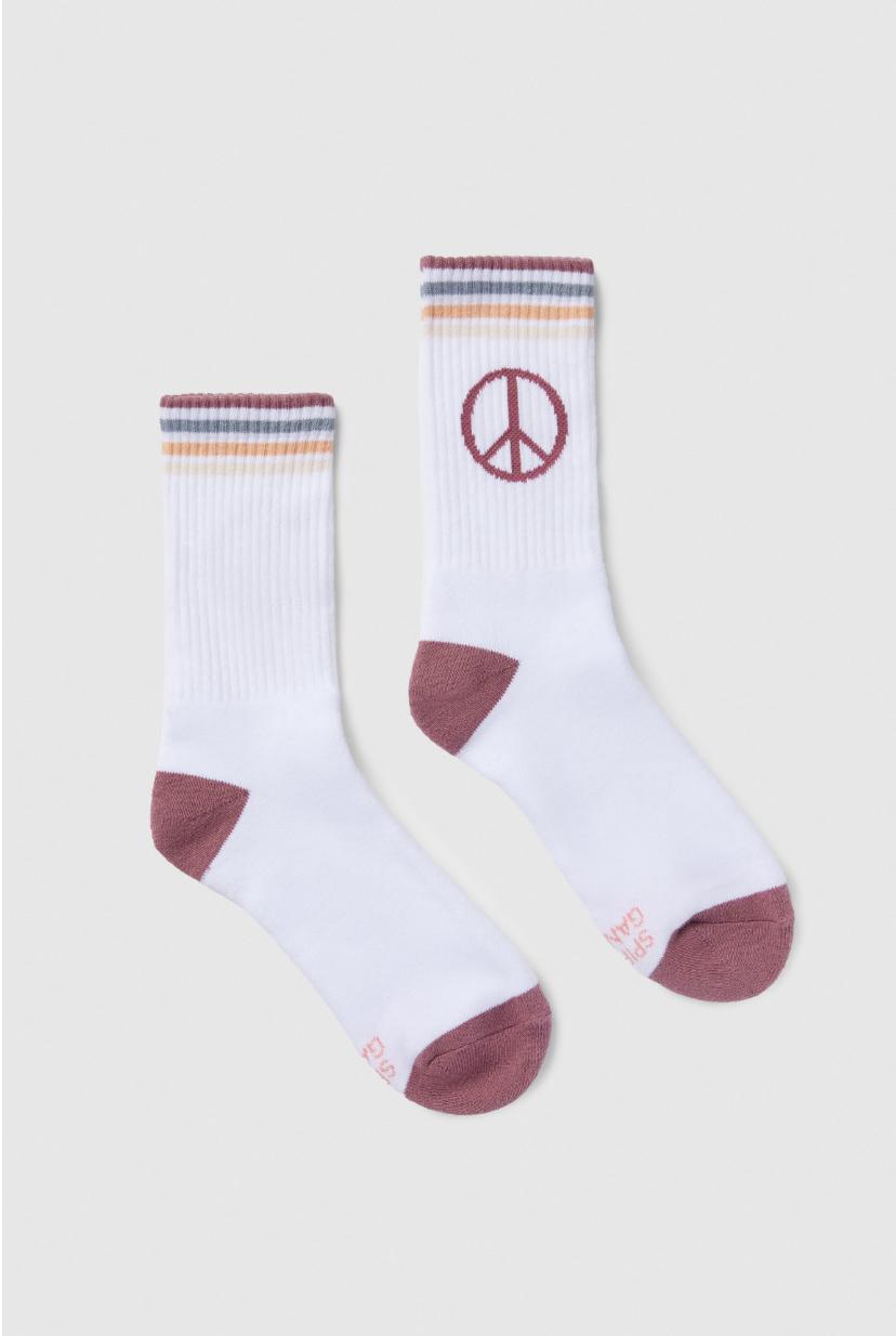 Peace Sign Crew Sock