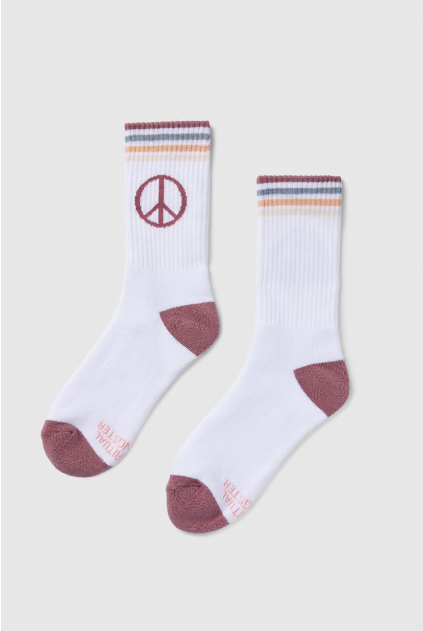 Peace Sign Crew Sock