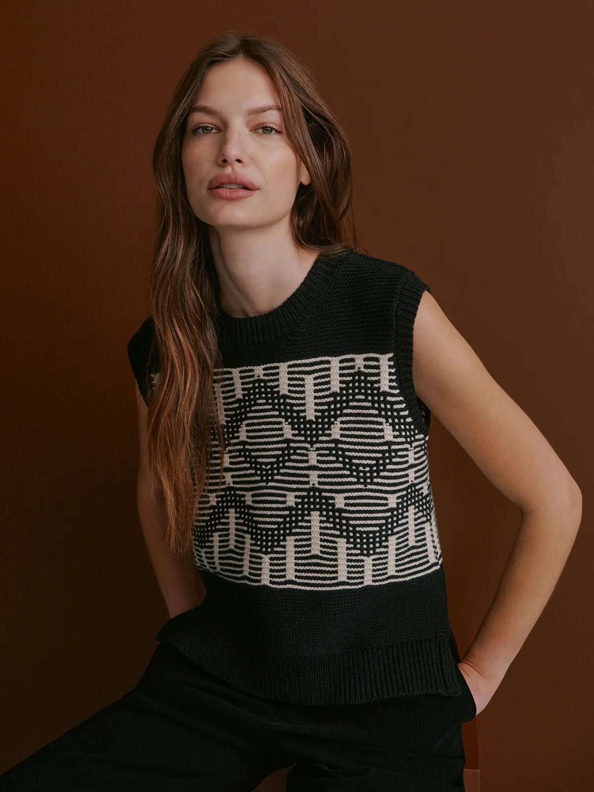 Oline Fairisle Knit Vest