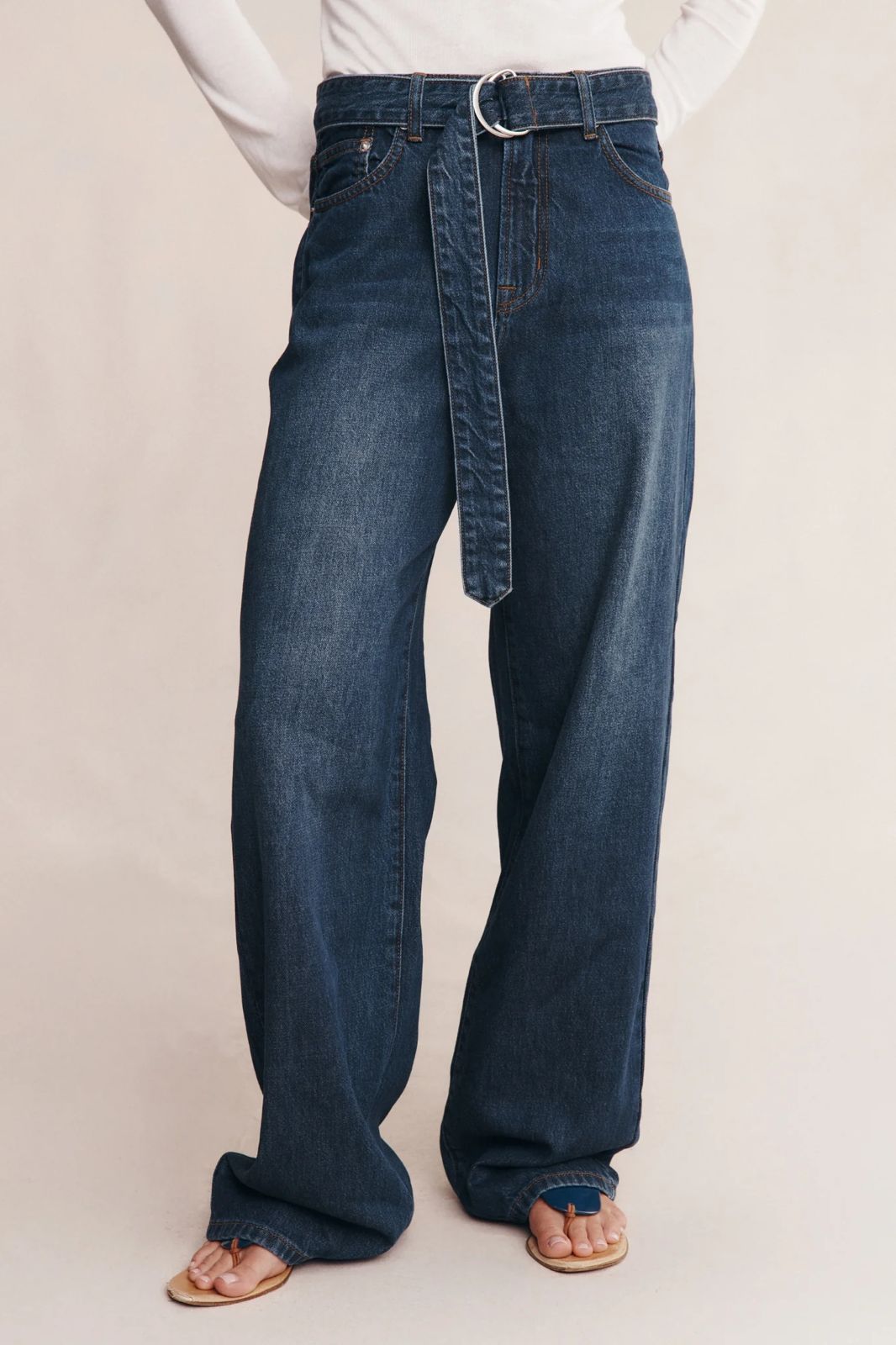Belted Wide Leg Jean