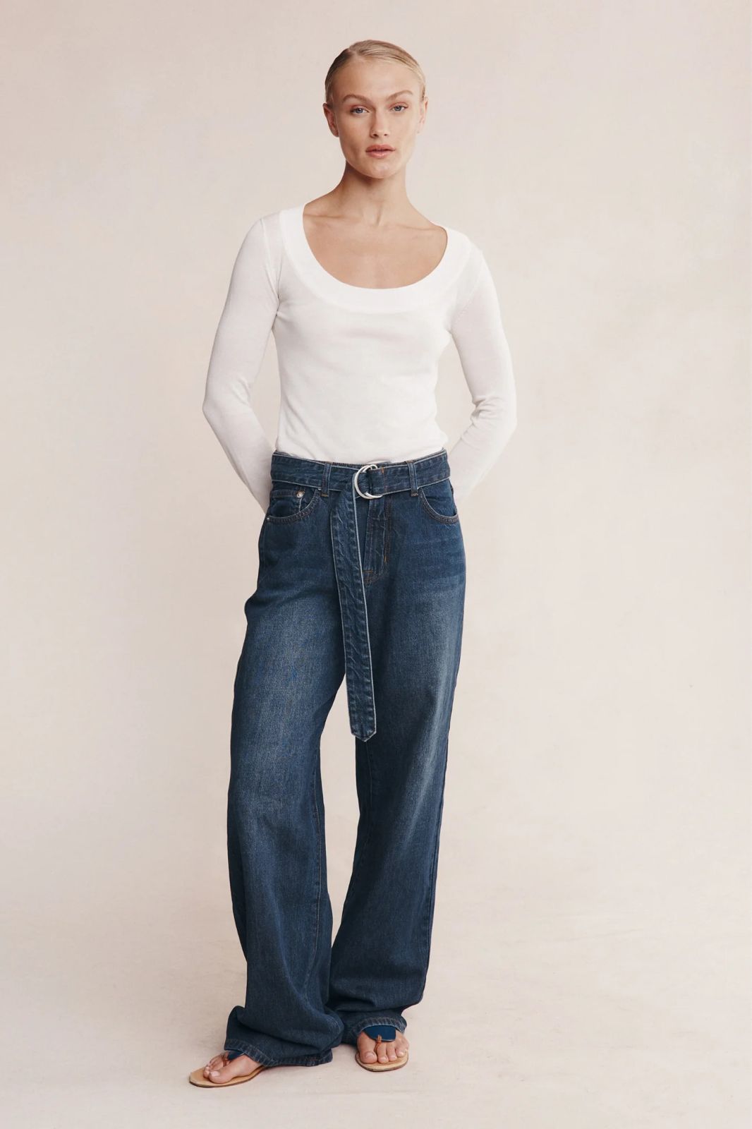 Belted Wide Leg Jean