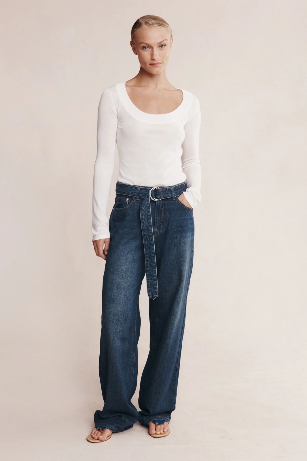 Belted Wide Leg Jean