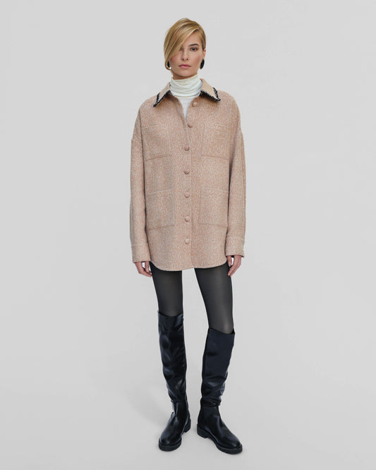 Athena Bouclé Trim Overshirt