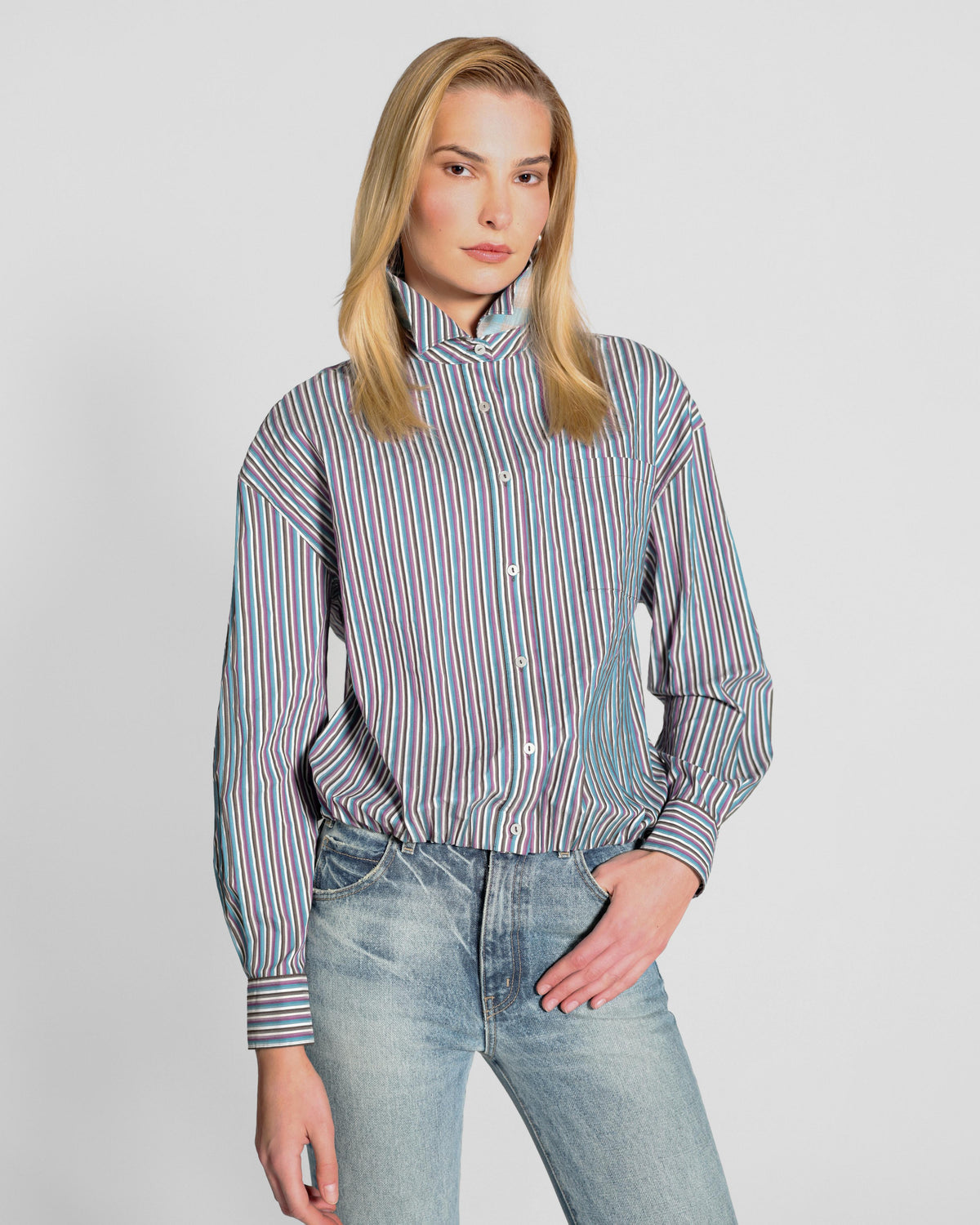 Rhapso Multi Stripe Blousant Shirt