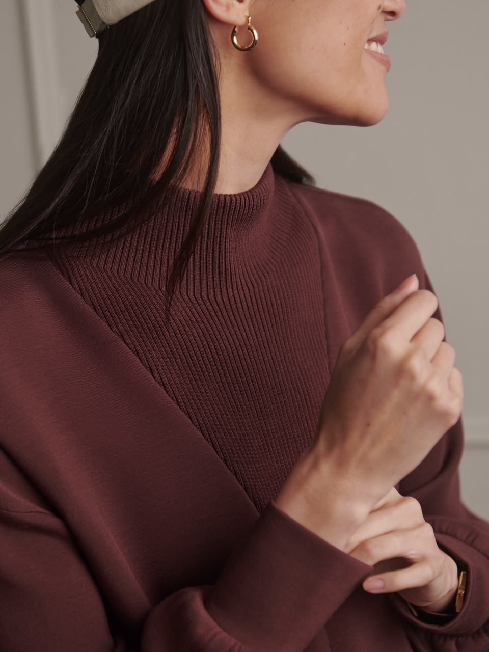 Novi Longline Mock Neck Sweater