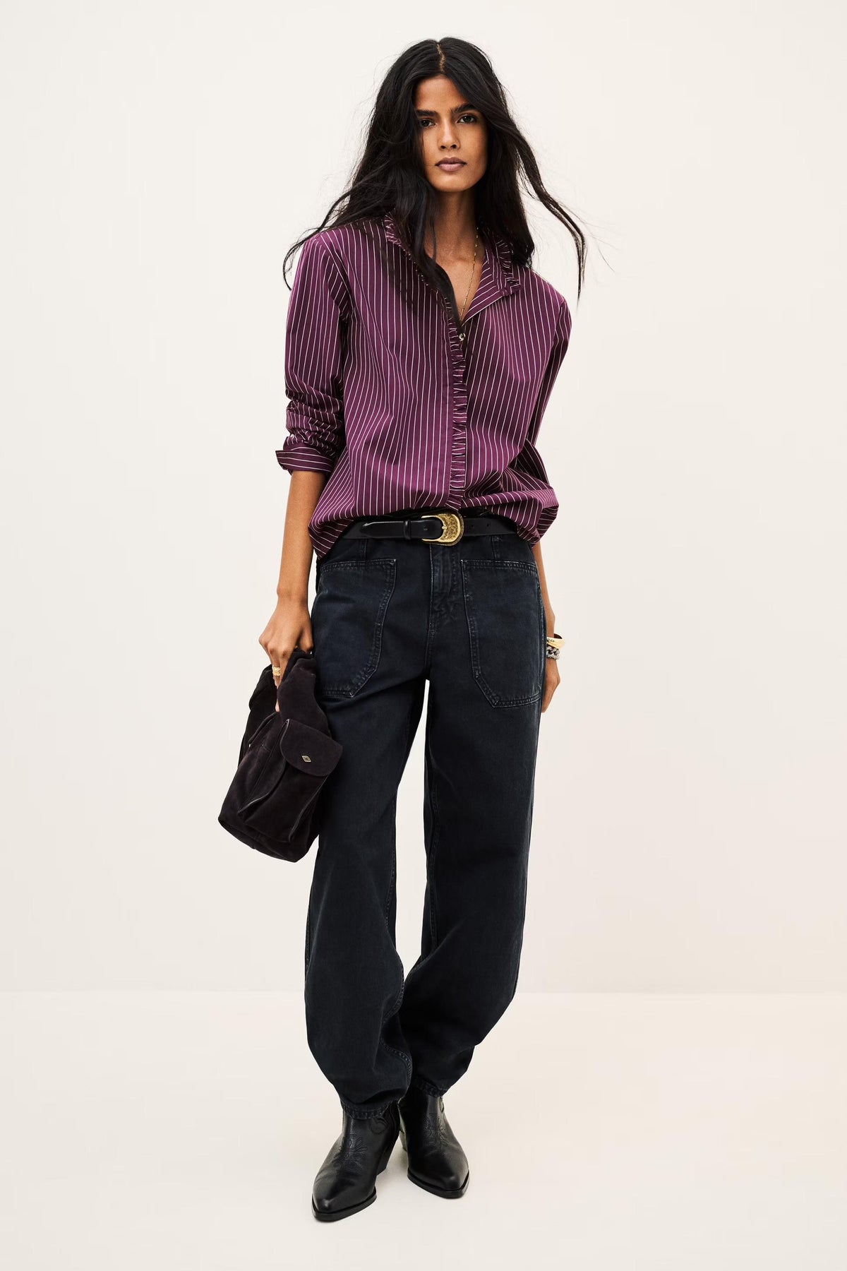 Elvire Turtle Neck Cotton Shirt