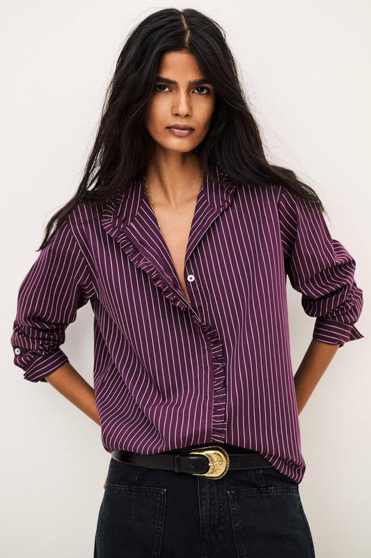 Elvire Turtle Neck Cotton Shirt
