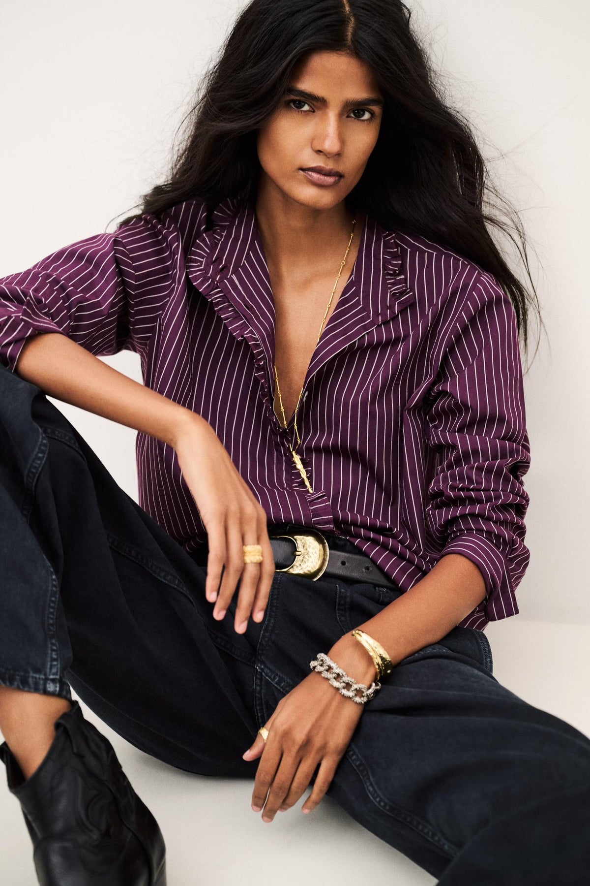 Elvire Turtle Neck Cotton Shirt