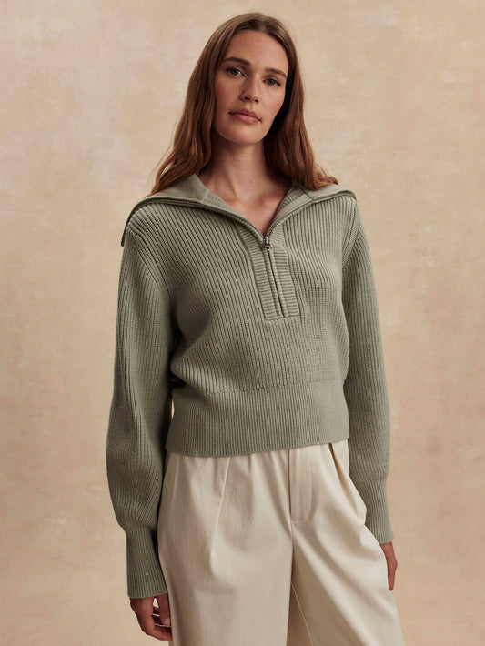 Maura Half-Zip Rib Knit